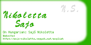 nikoletta sajo business card