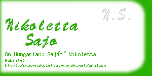 nikoletta sajo business card